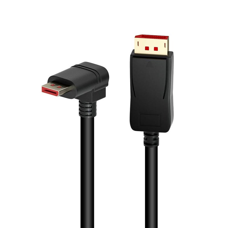 ALYYDBG 8K@60Hz 90 Degree Right Angle DP 1.4 Cable, Male to Male Right Angled Displayport 1.4 Cable Cord 8K@60Hz, 4K@144Hz, 2K@165Hz, 1.8M/6FT - Image 1